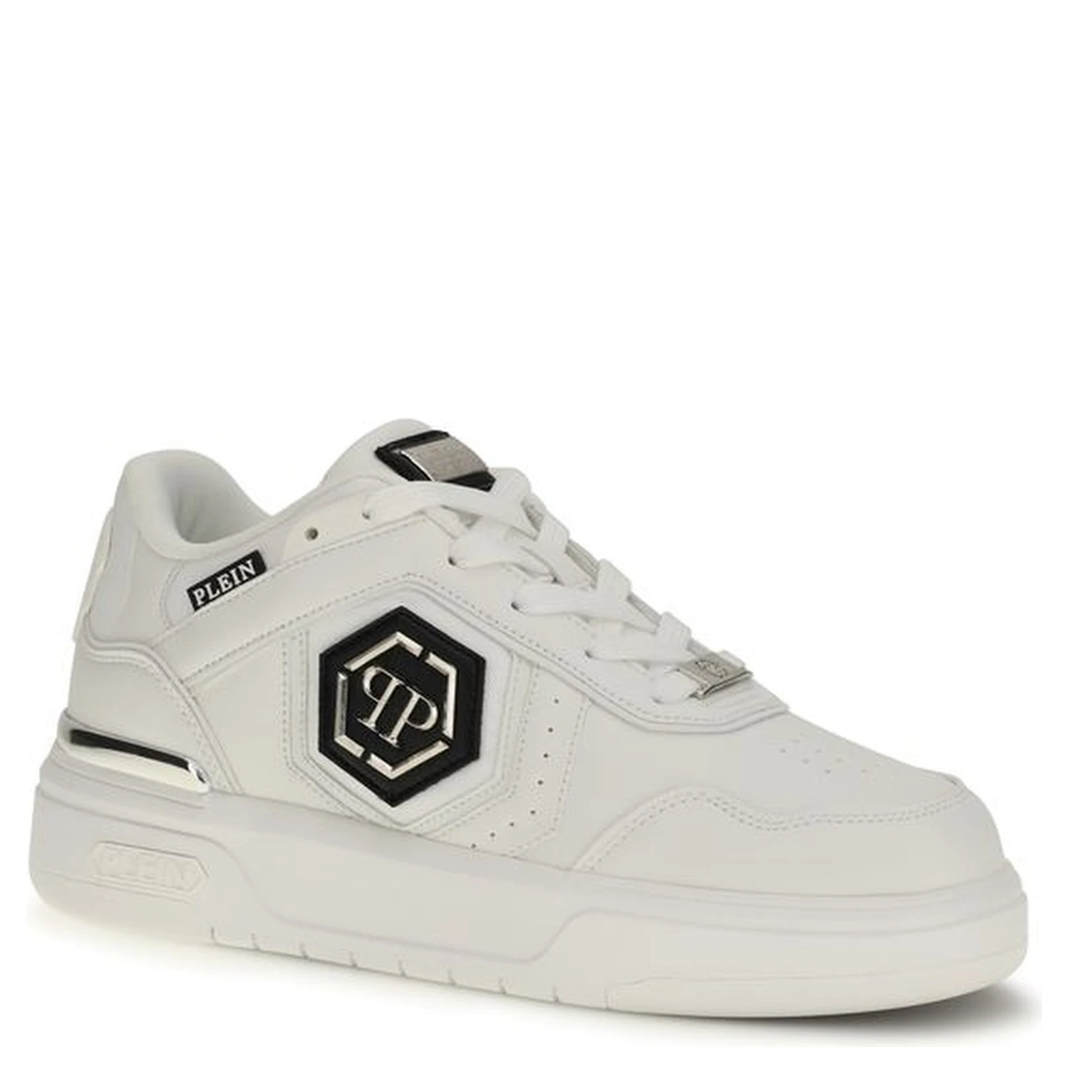 White Calf Leather Bos Taurus Athletic Sneakers