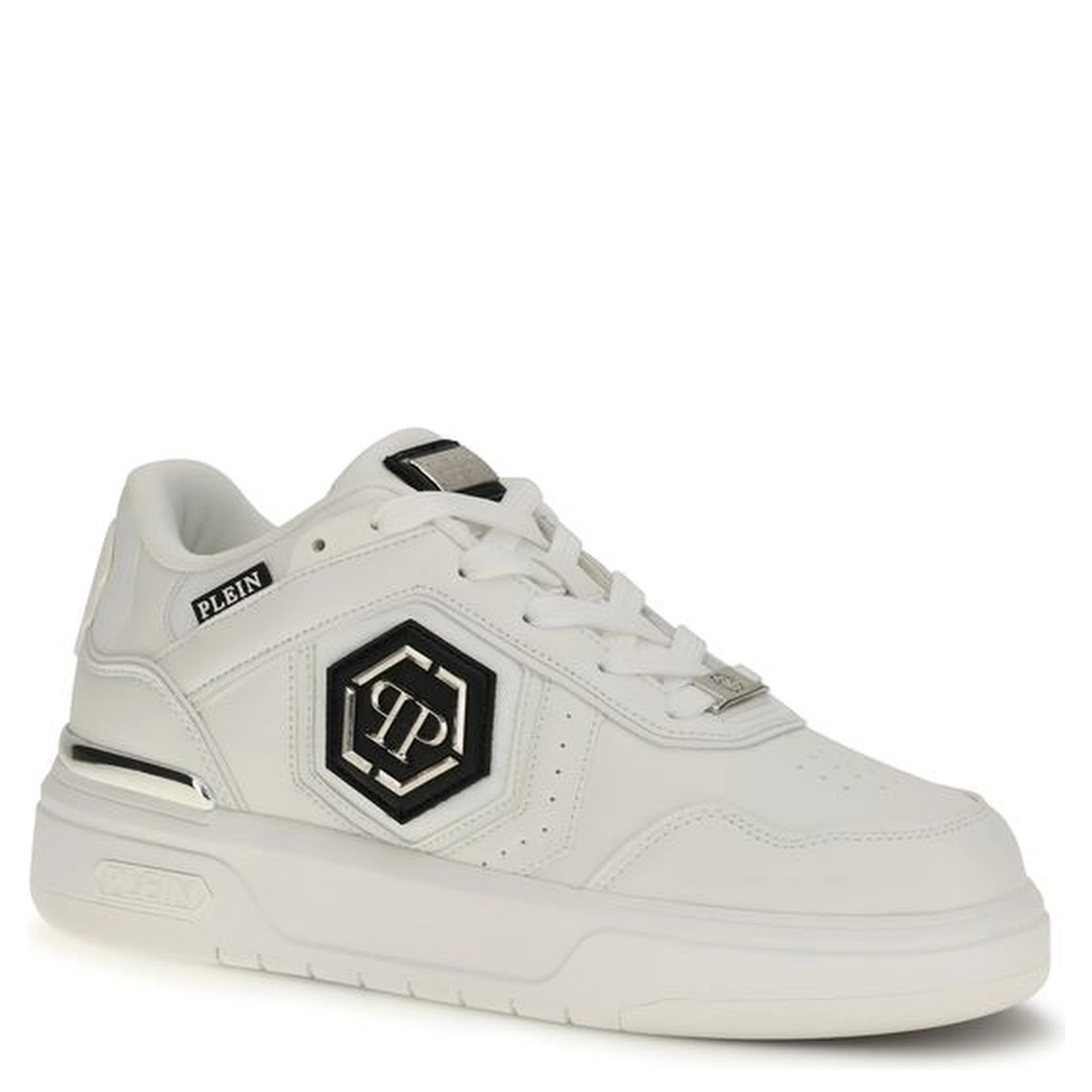 White Calf Leather Bos Taurus Athletic Sneakers