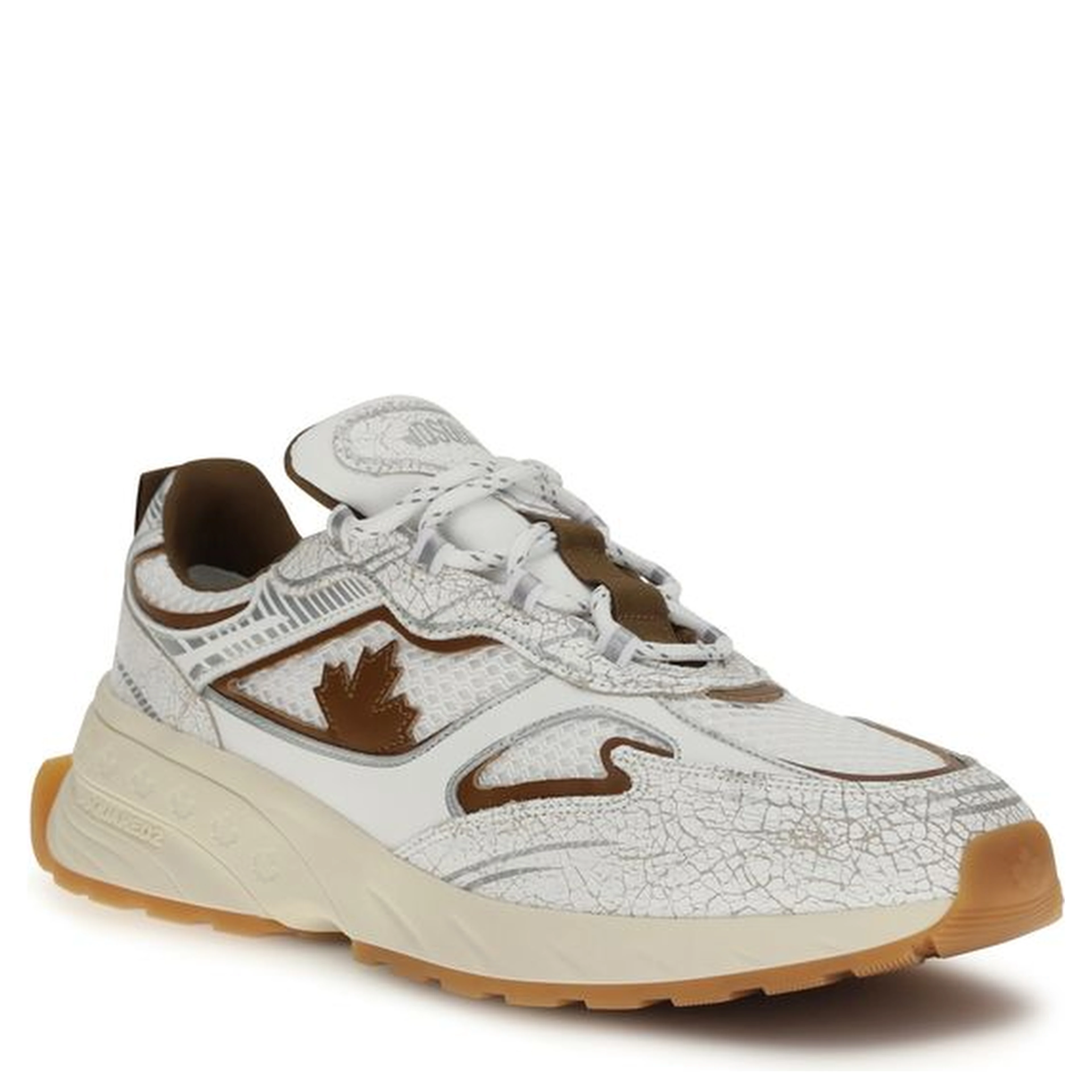 White Calf Leather Bos Taurus Athletic Sneakers