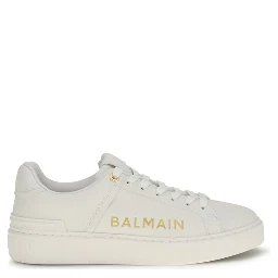 White Calf Leather Bos Taurus Low Top Sneakers