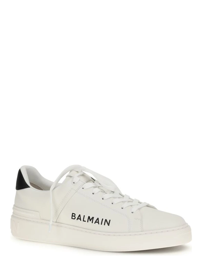 White Calf Leather Bos Taurus Low Top Sneakers