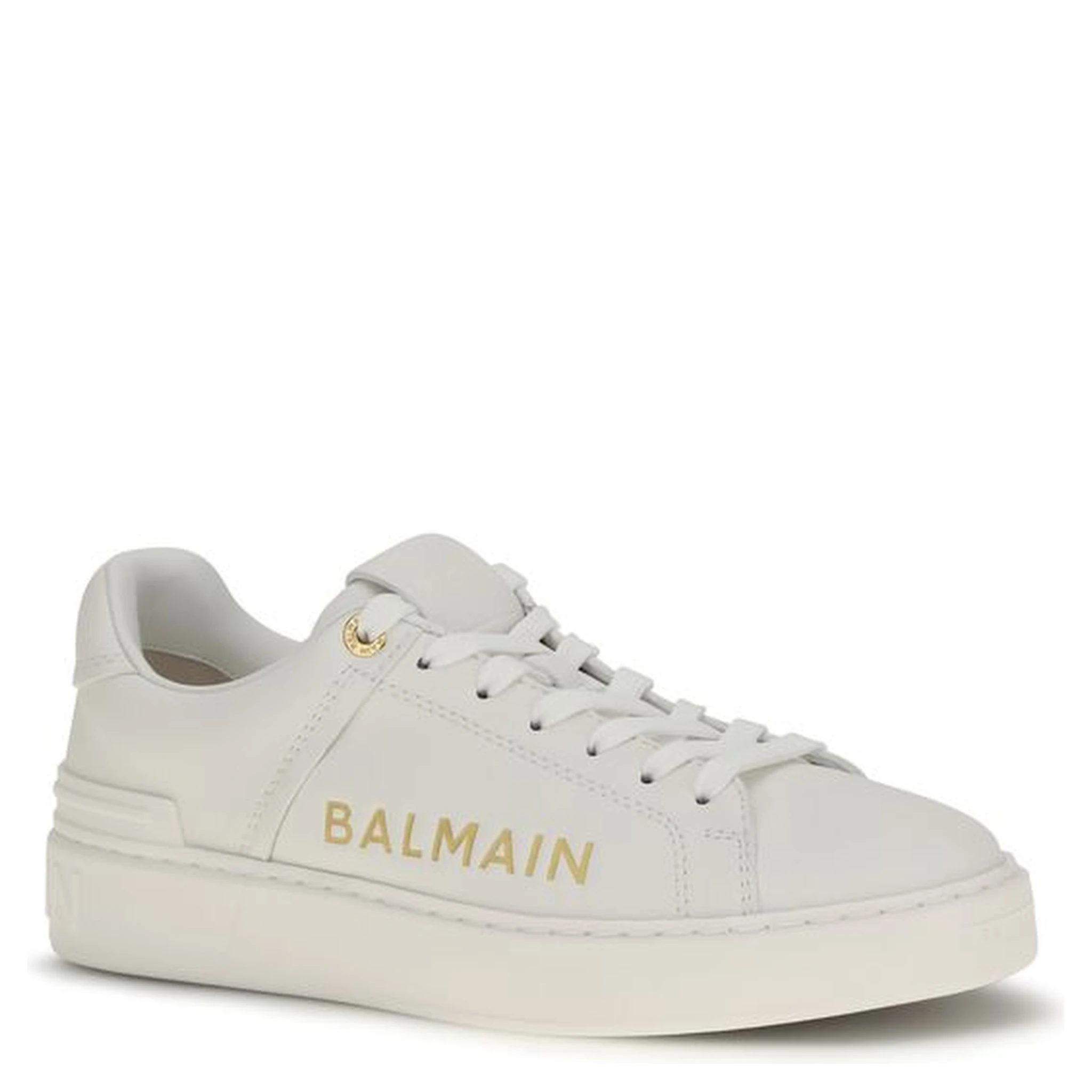 White Calf Leather Bos Taurus Low Top Sneakers