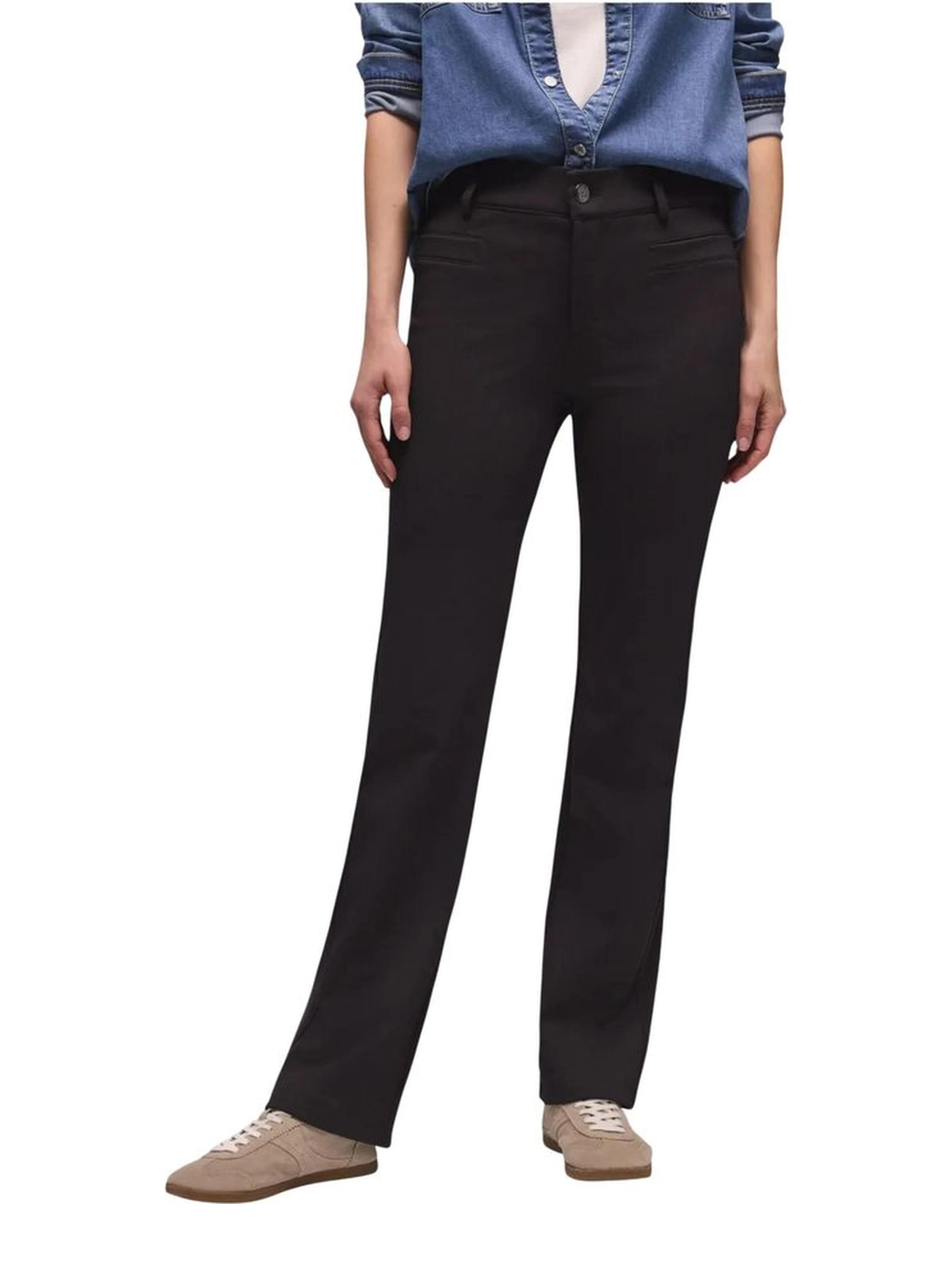Black Polyamide Bootcut Jeans