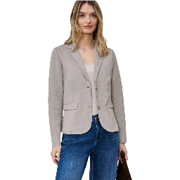 Beige Polyacrylic Blazer