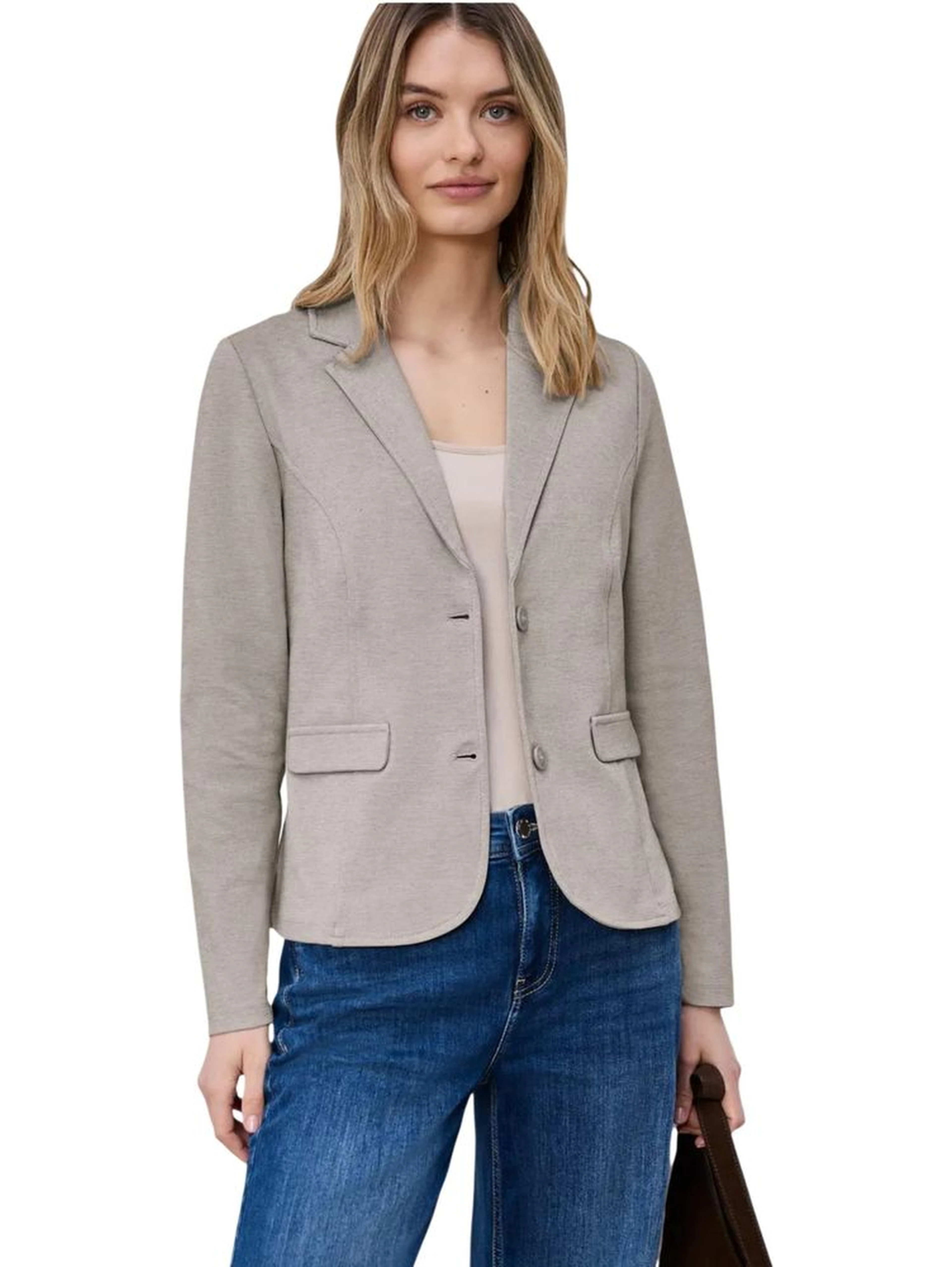 Beige Polyacrylic Blazer