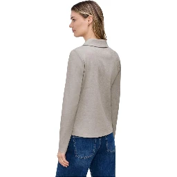 Beige Polyacrylic Blazer
