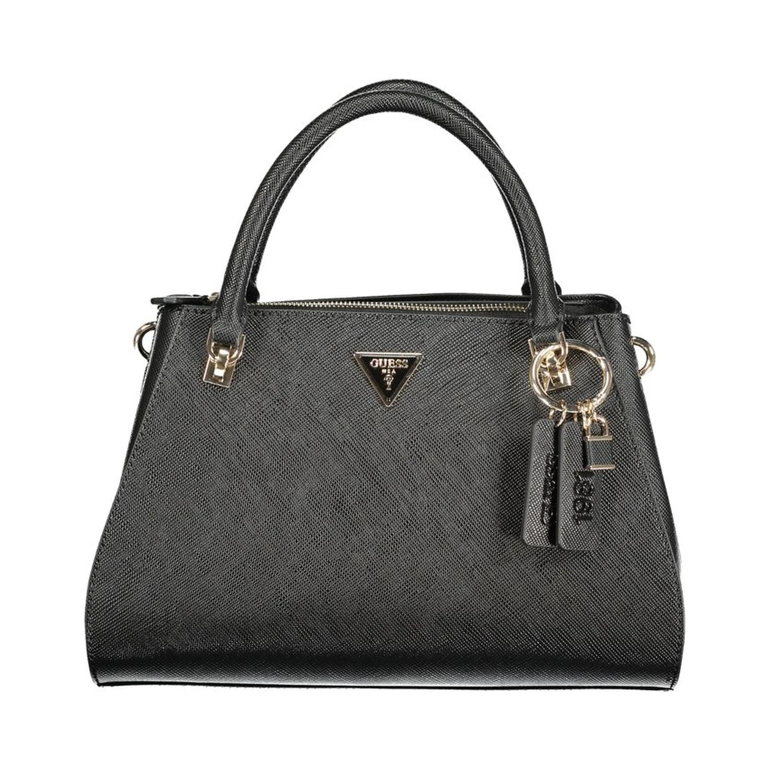 Black Polyurethane Women Handbag