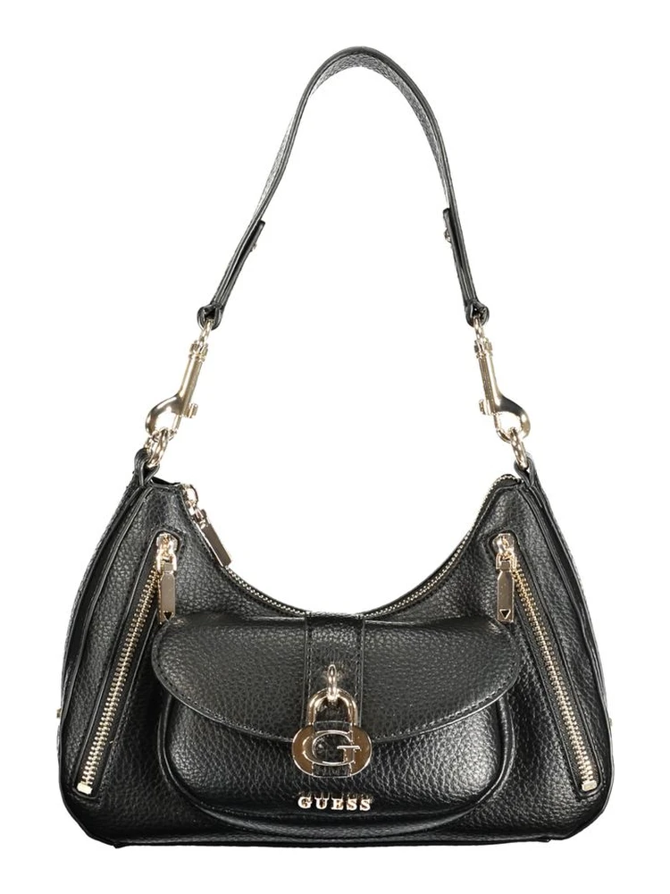 Black Polyurethane Women Handbag