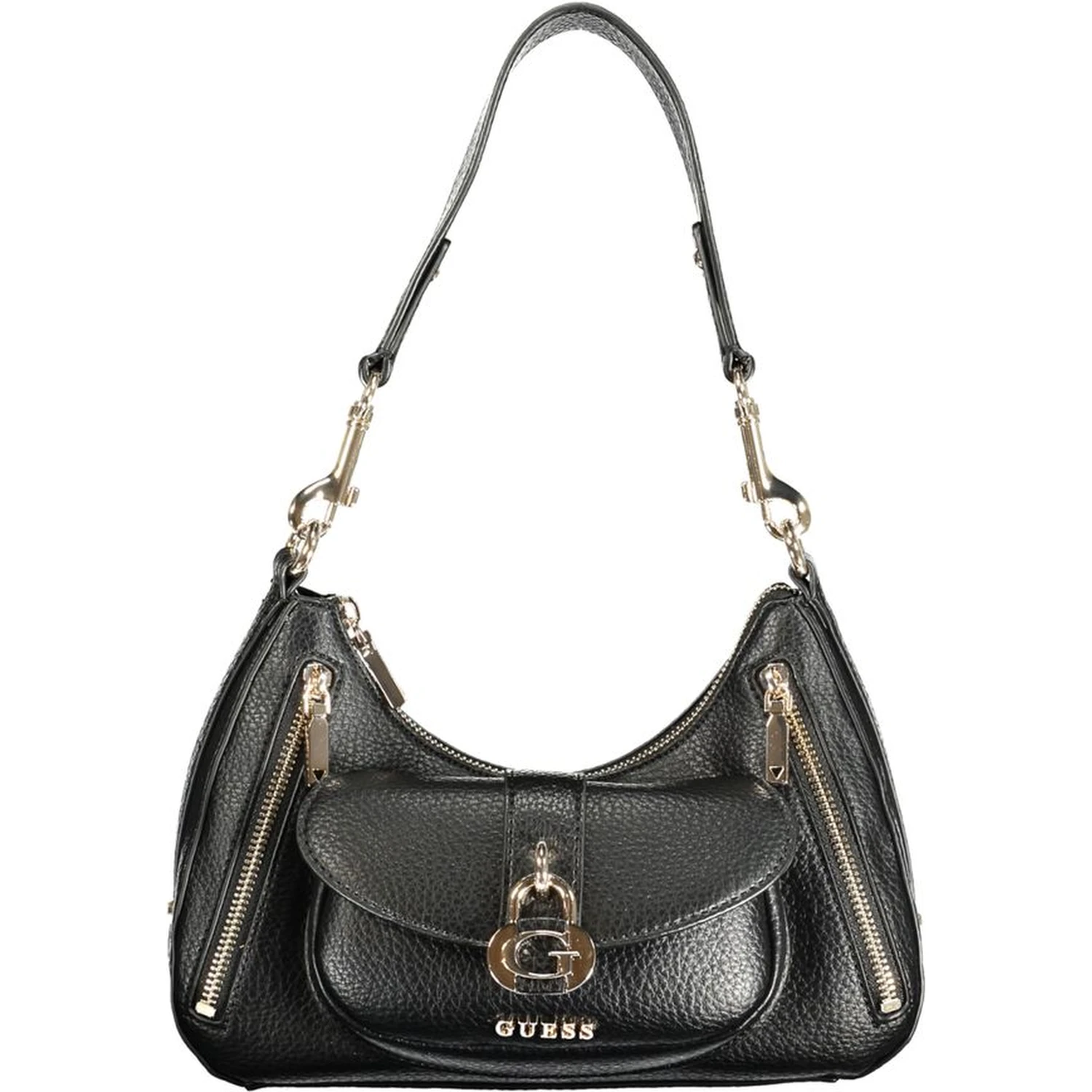 Black Polyurethane Women Handbag