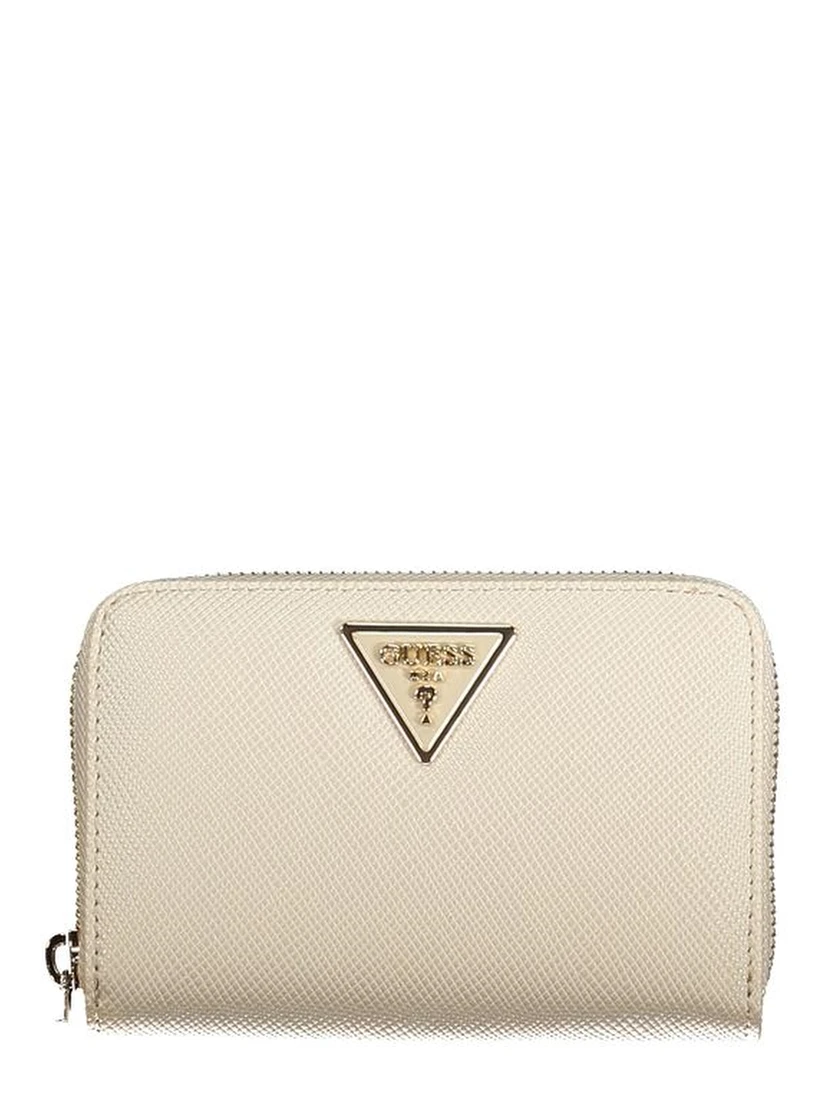 Beige Polyurethane Women Wallet