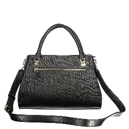 Black Polyurethane Women Handbag