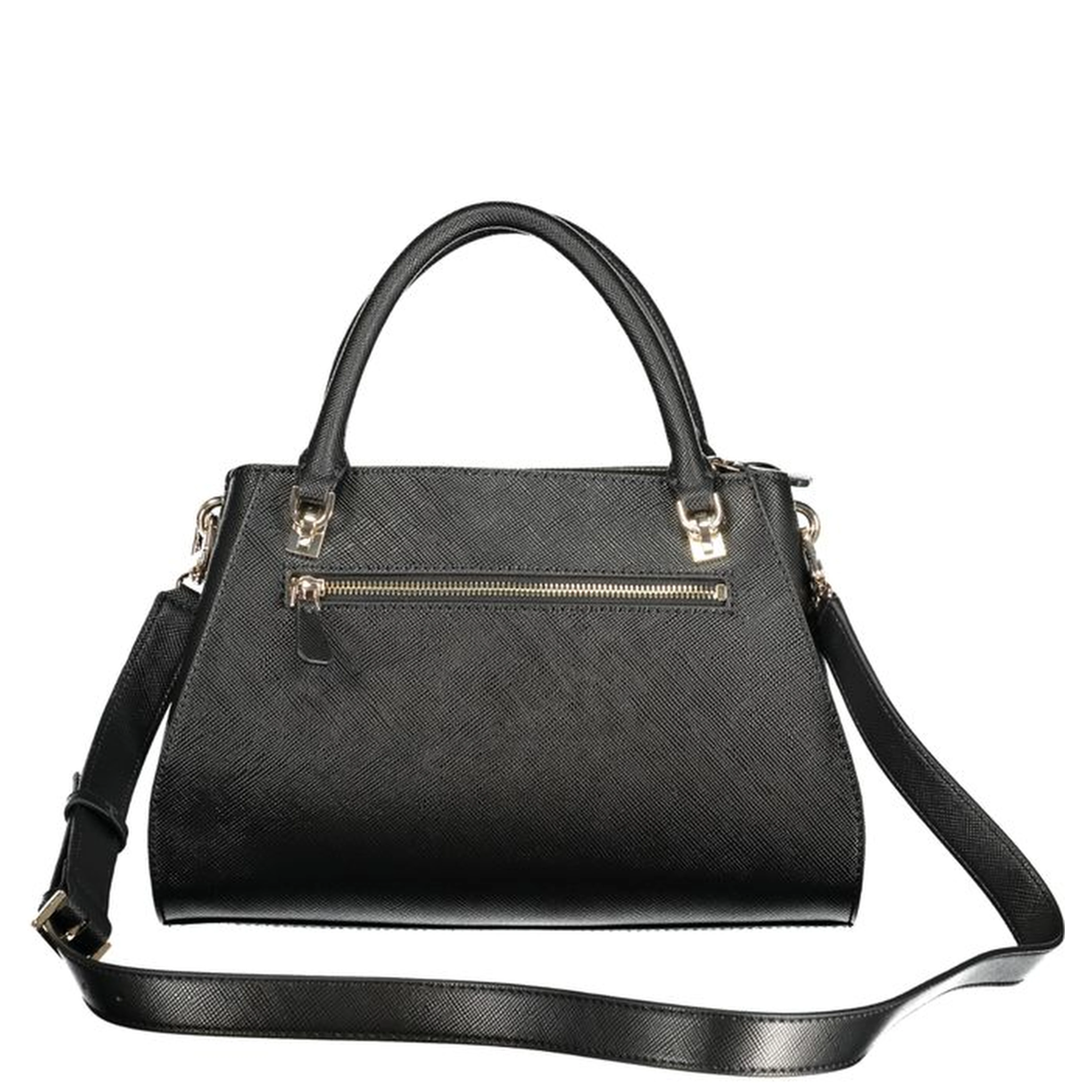 Black Polyurethane Women Handbag