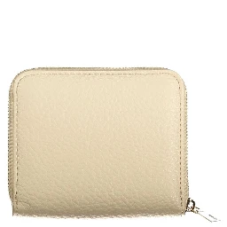 Beige Polyurethane Women Wallet