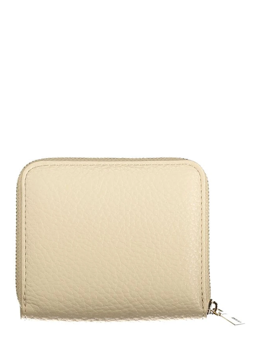 Beige Polyurethane Women Wallet