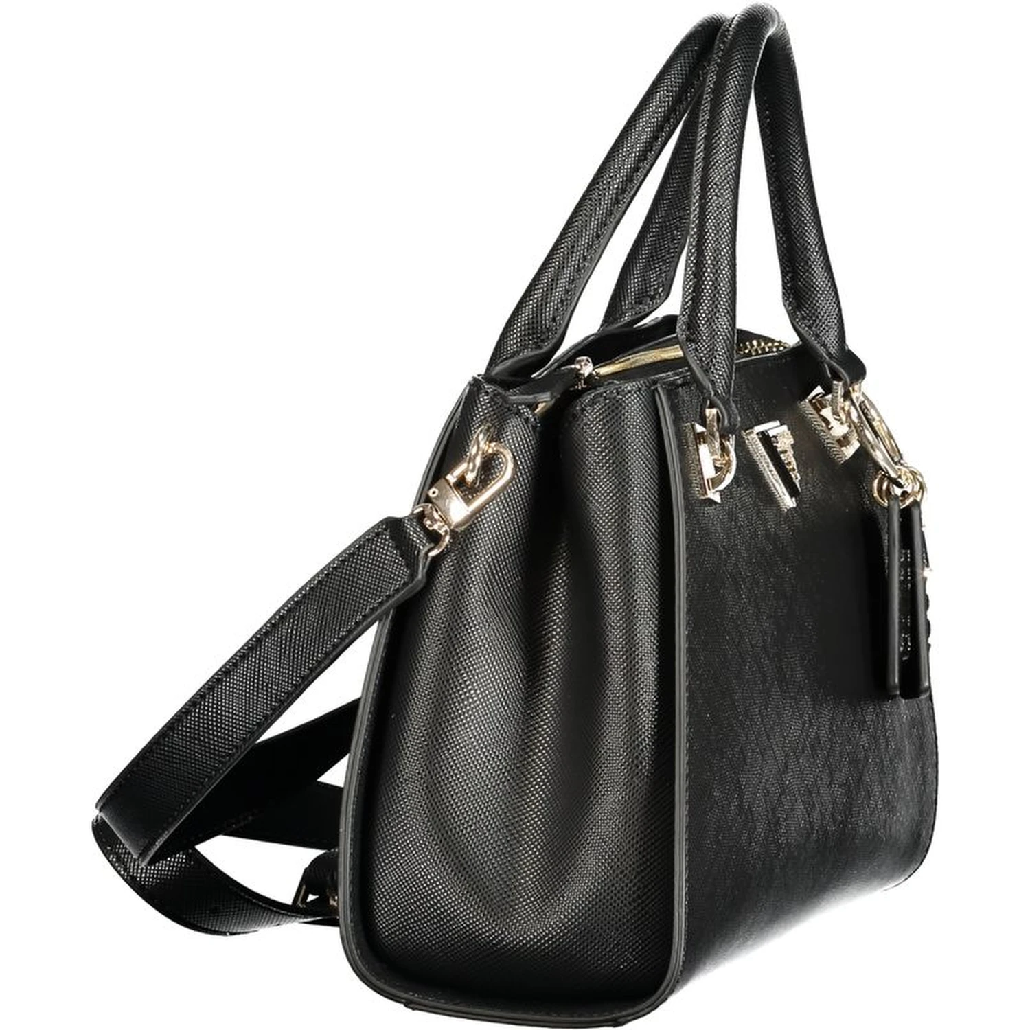 Black Polyurethane Women Handbag