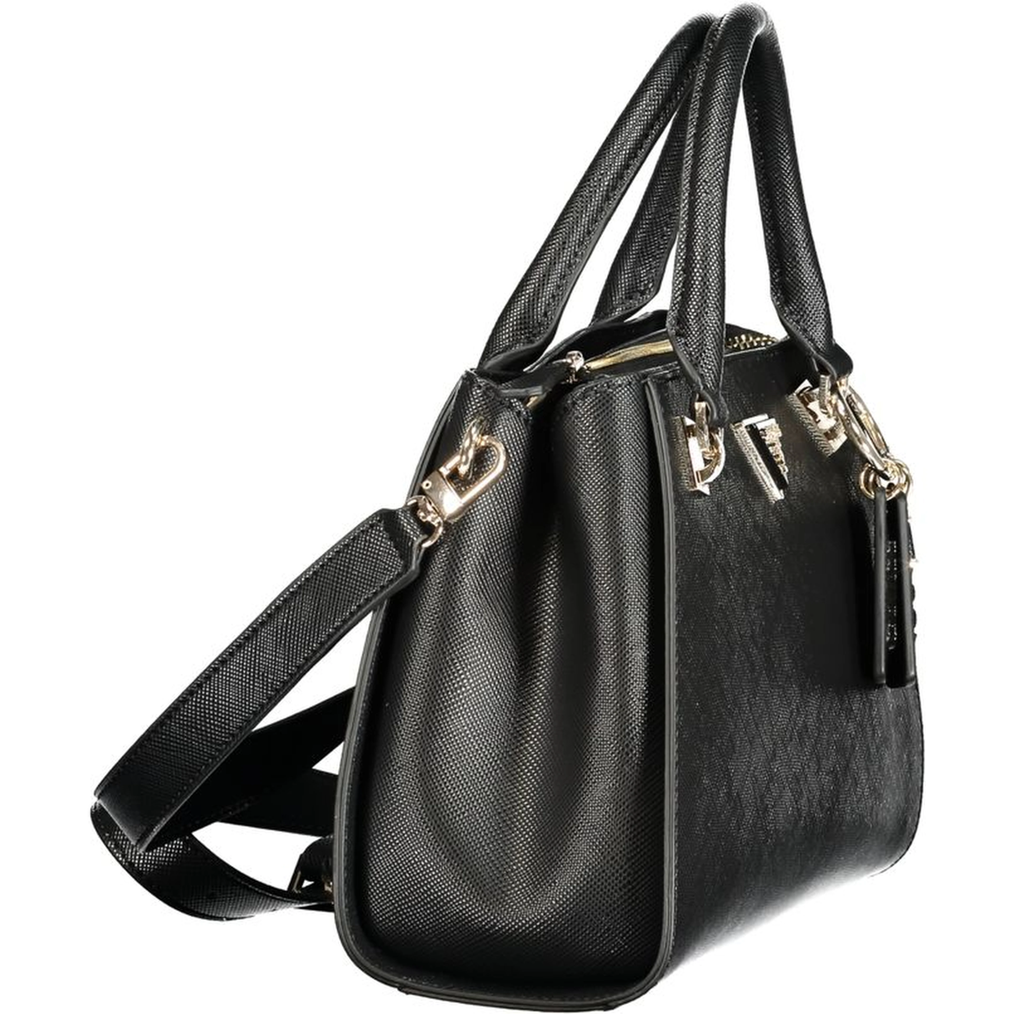 Black Polyurethane Women Handbag