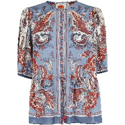 PAISLEY SCARF CREAM BLOUSE