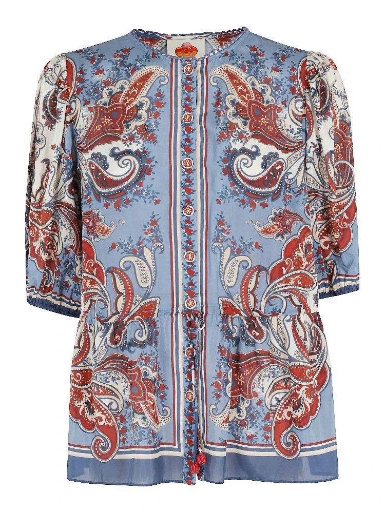 PAISLEY SCARF CREAM BLOUSE