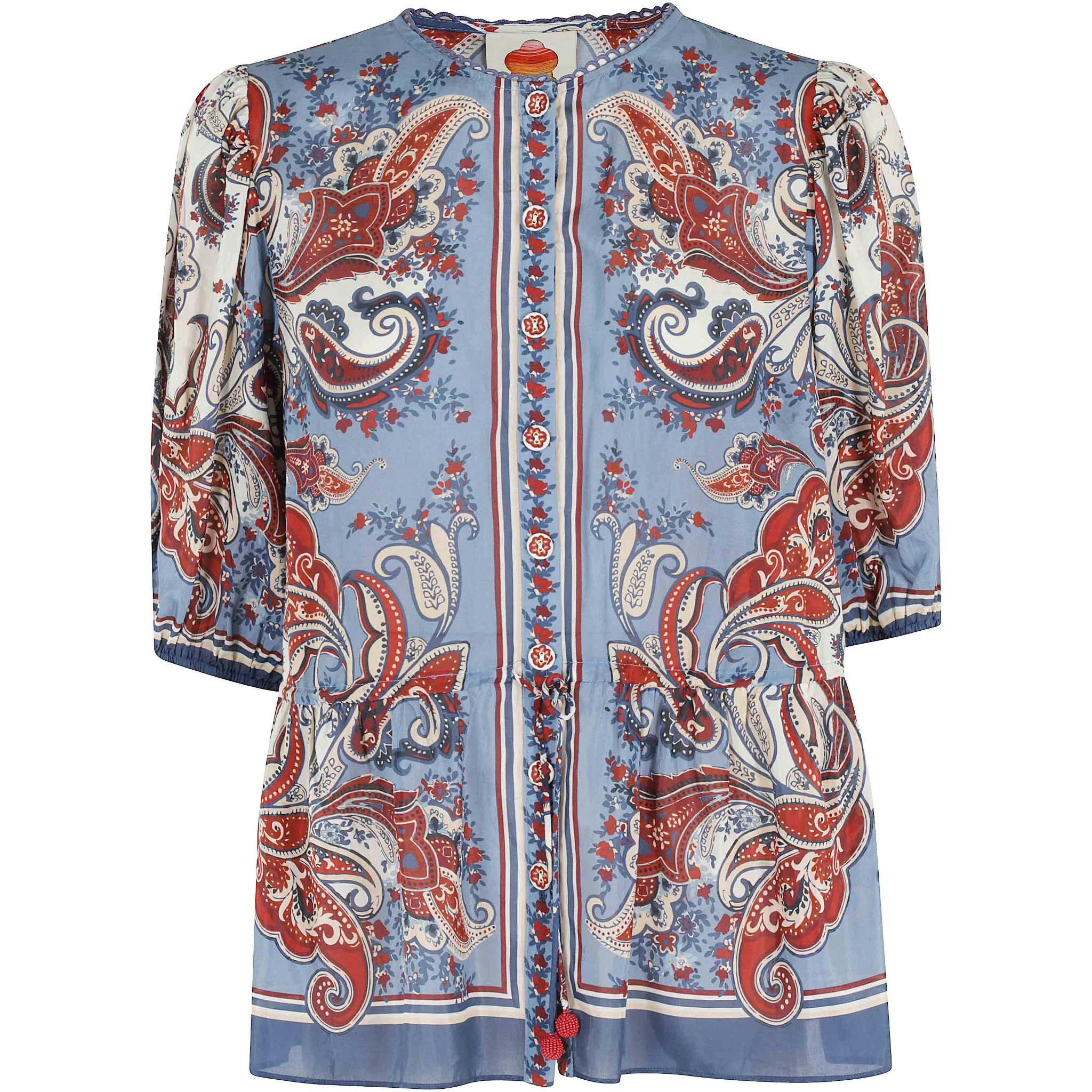 PAISLEY SCARF CREAM BLOUSE