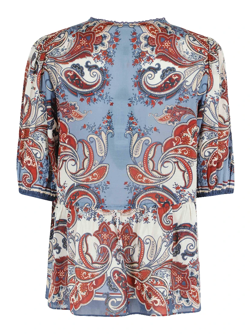 PAISLEY SCARF CREAM BLOUSE
