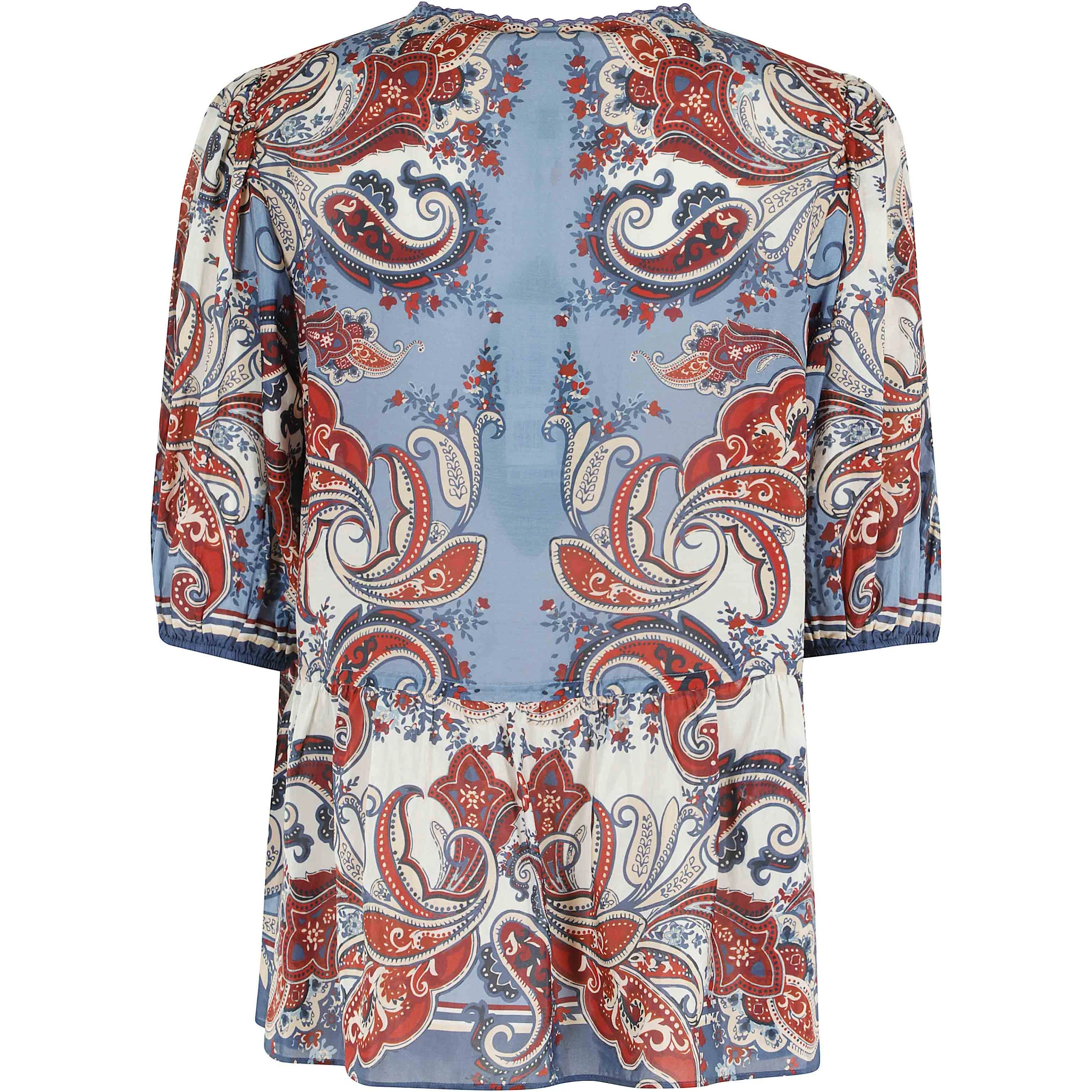 PAISLEY SCARF CREAM BLOUSE