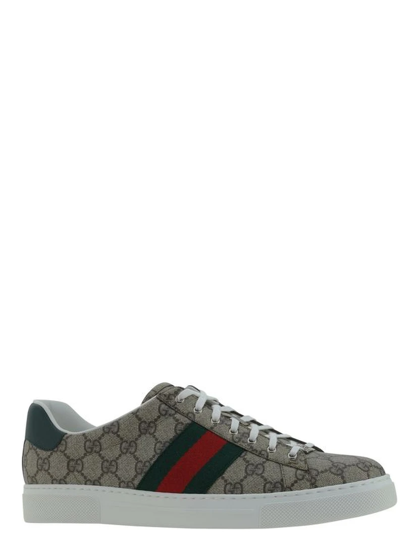 حذاء رياضي بيج مطاطي منخفض
