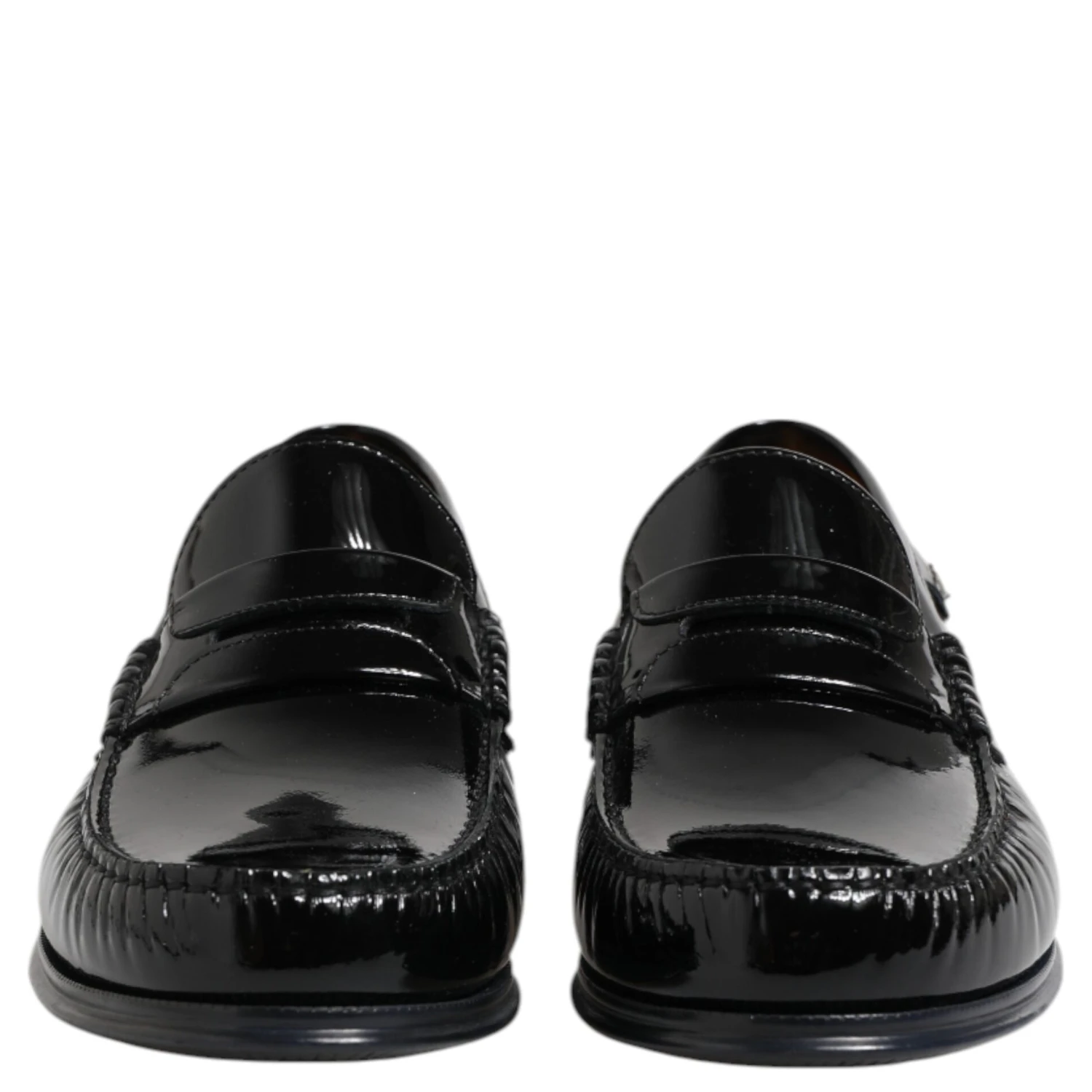 Black Leather Slip On Loafers Dress Shoes