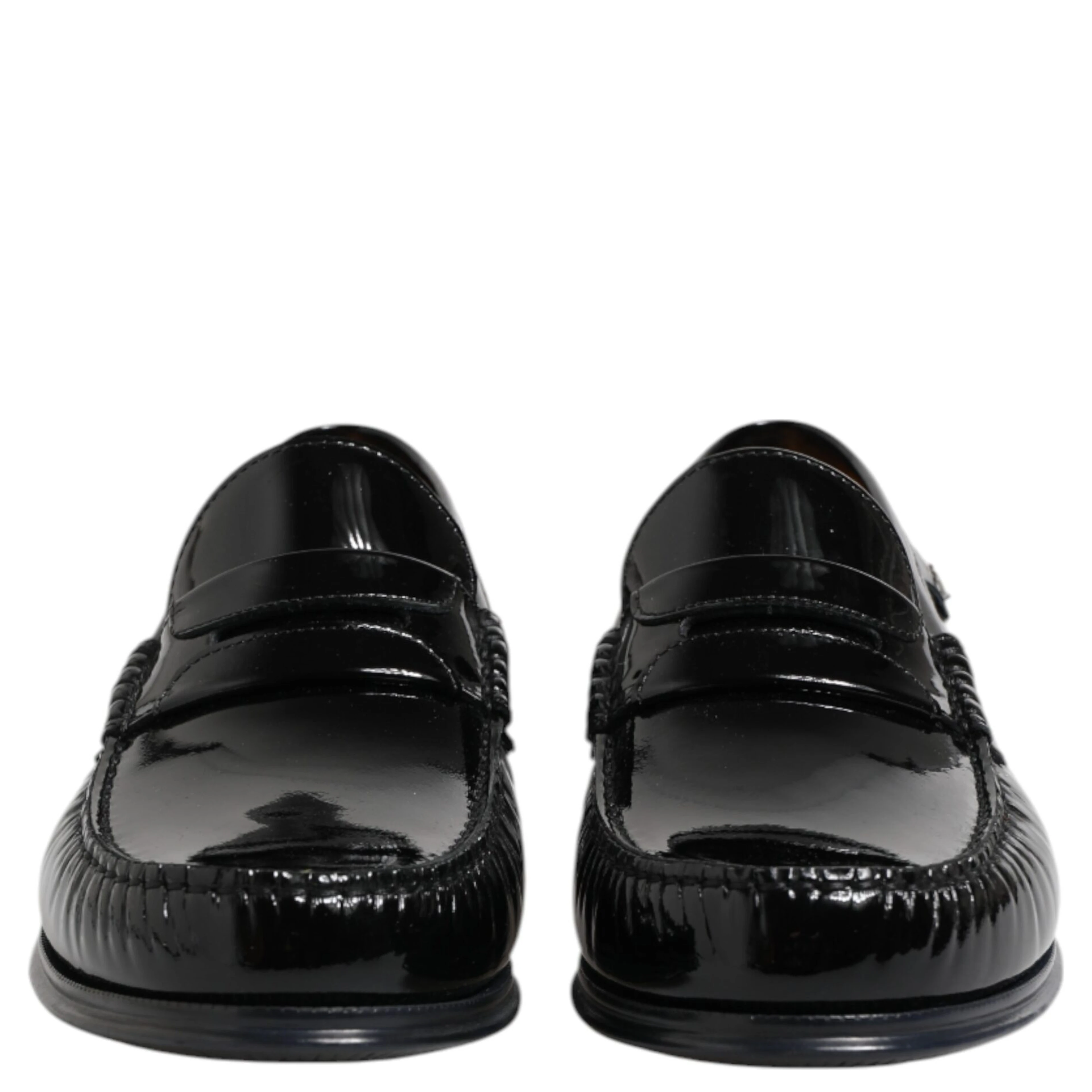 Black Leather Slip On Loafers Dress Shoes