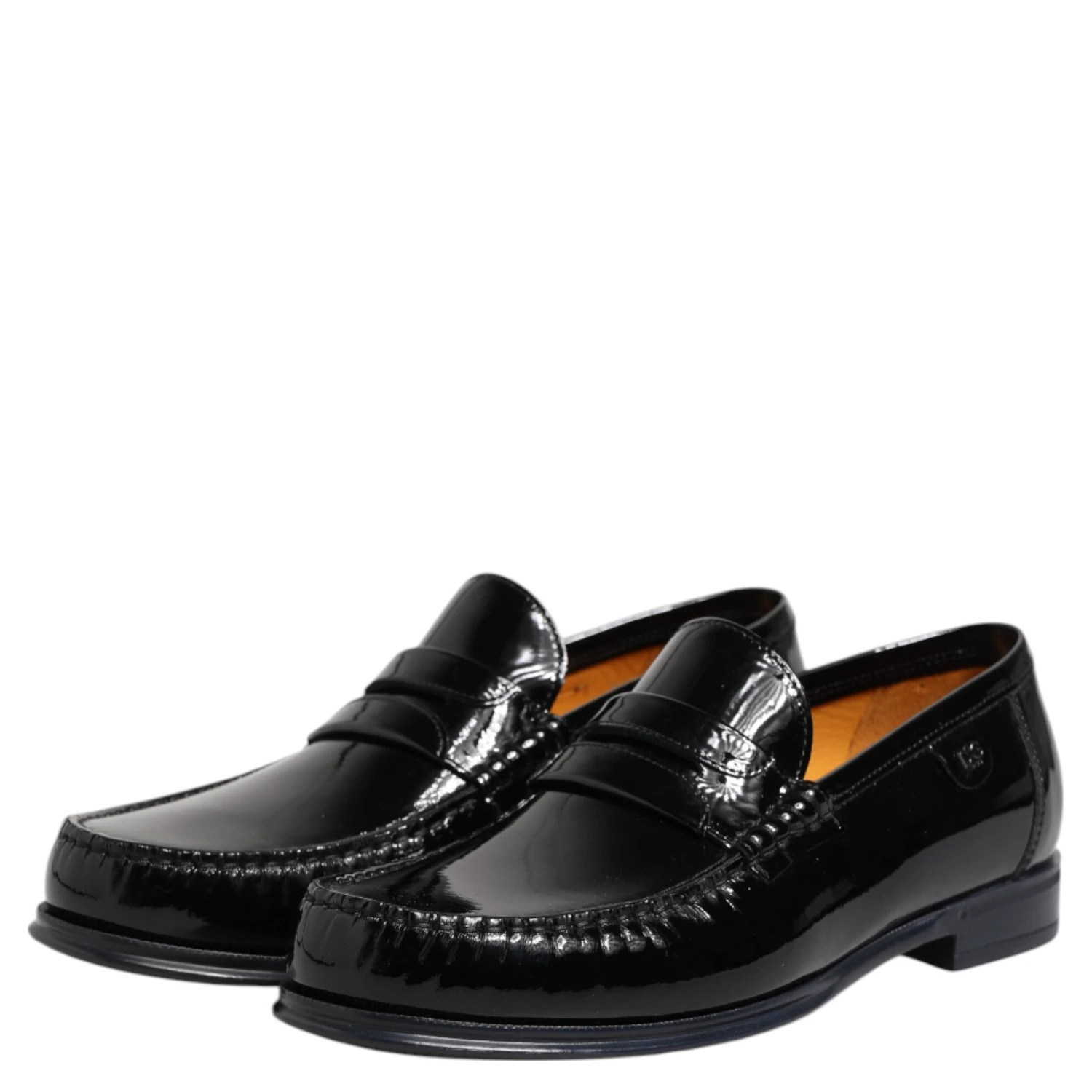 Black Leather Slip On Loafers Dress Shoes