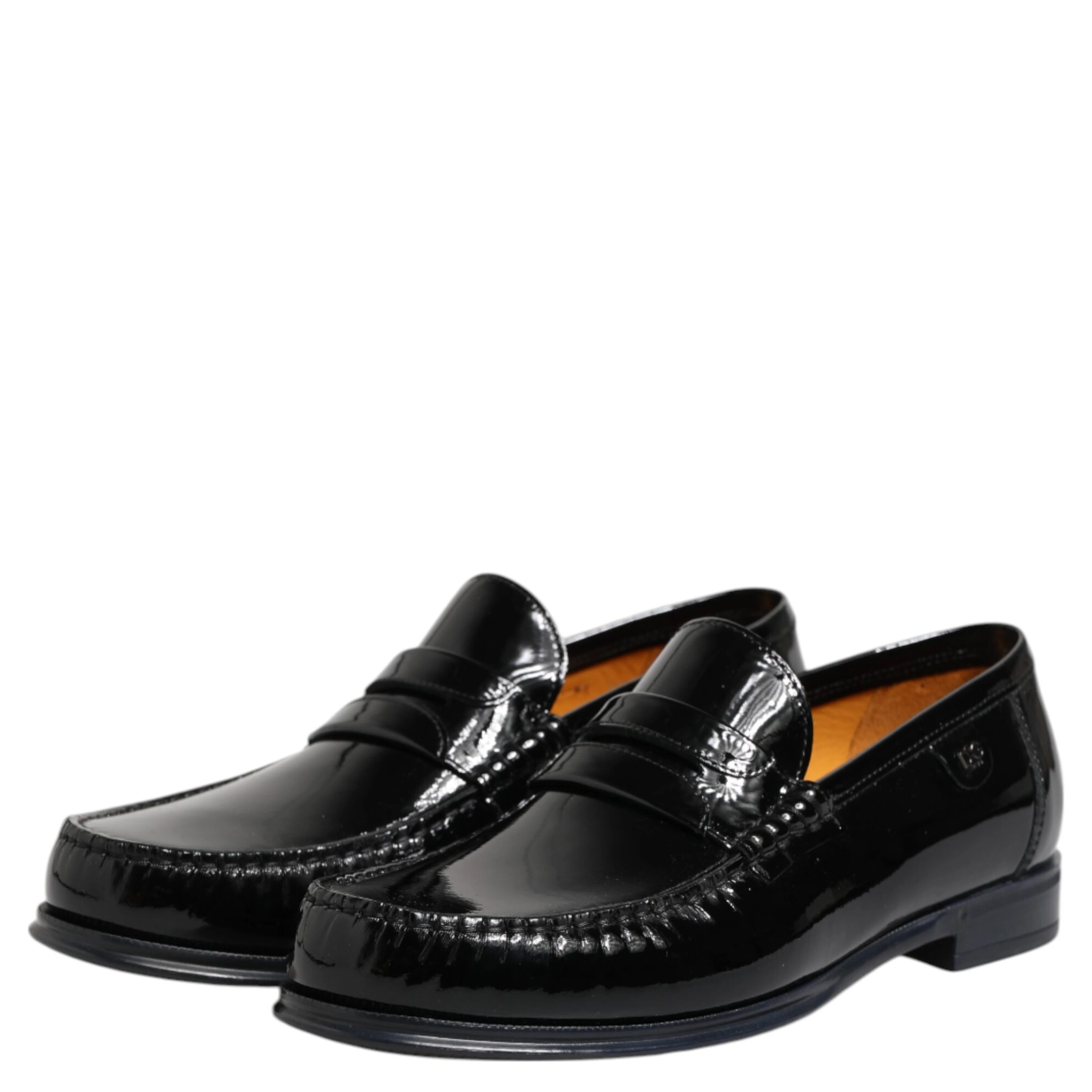 Black Leather Slip On Loafers Dress Shoes