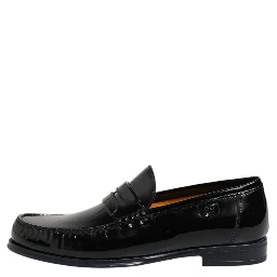 Black Leather Slip On Loafers Dress Shoes