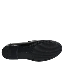 Black Leather Slip On Loafers Dress Shoes