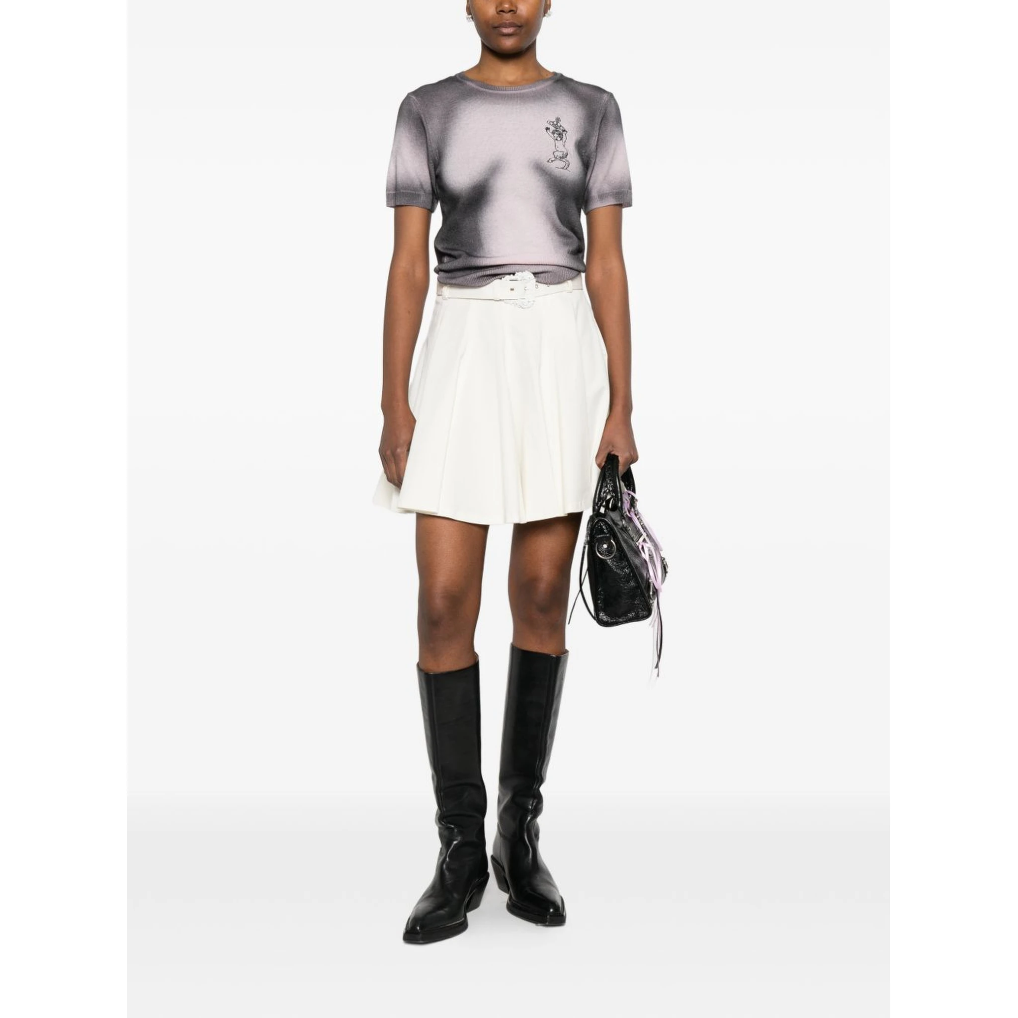 تنانير جينز من فيرساتشي كوتور باللون الكريمي