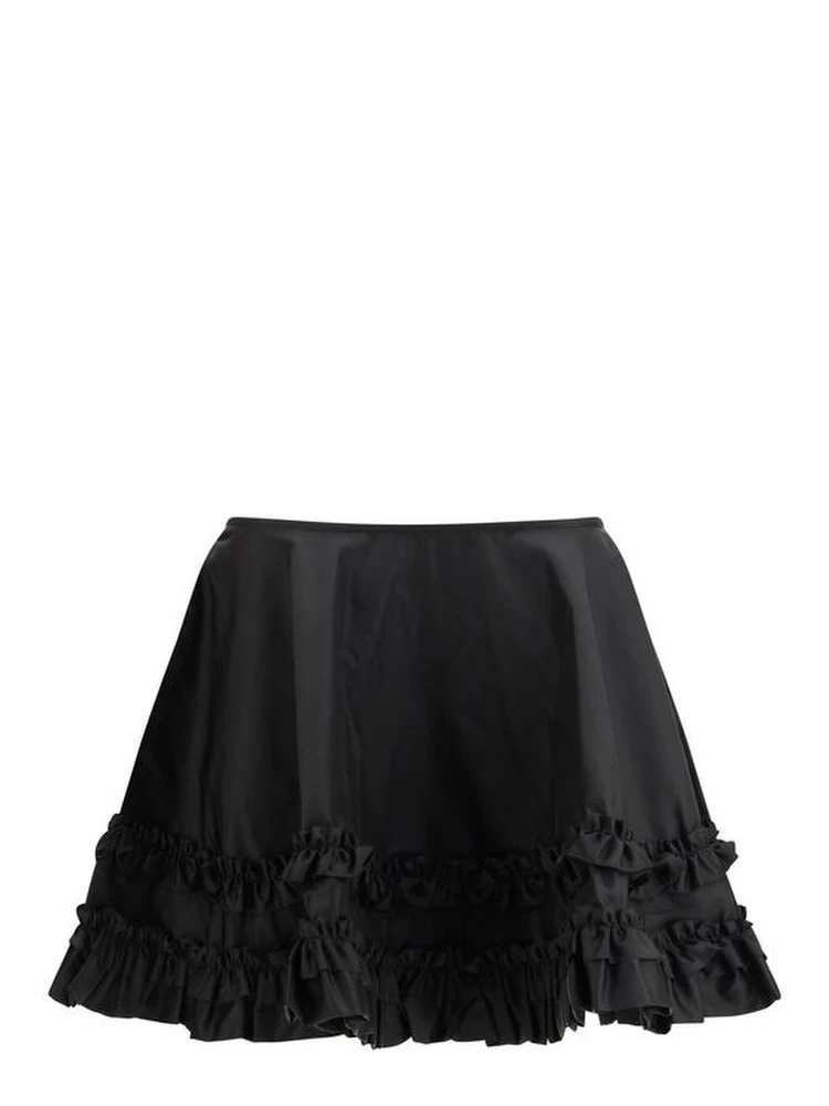 Black Recycled Polyamide Mini Skirt