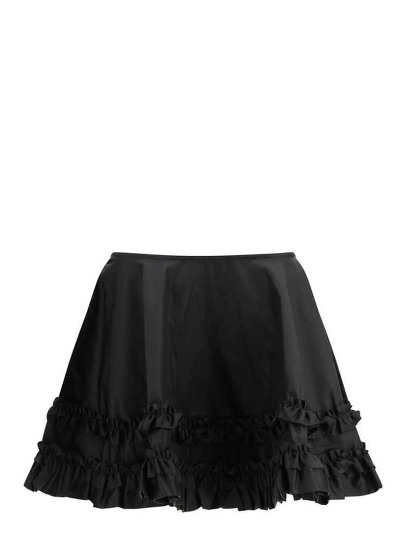 Black Recycled Polyamide Mini Skirt