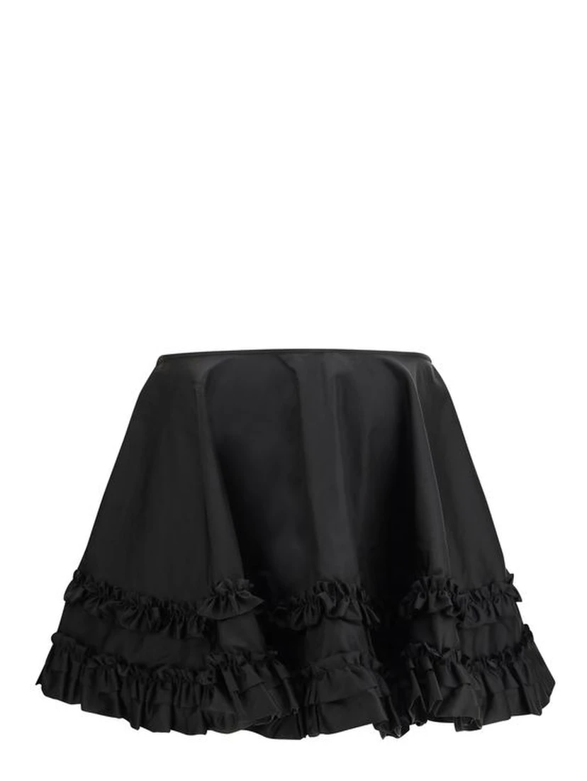 Black Recycled Polyamide Mini Skirt
