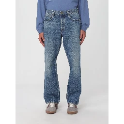 Blue Cotton Flared Jeans
