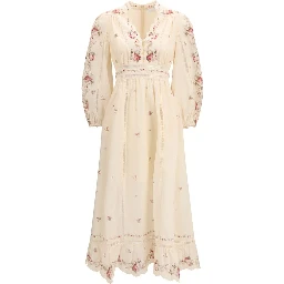 Beige Linen Casual Dress