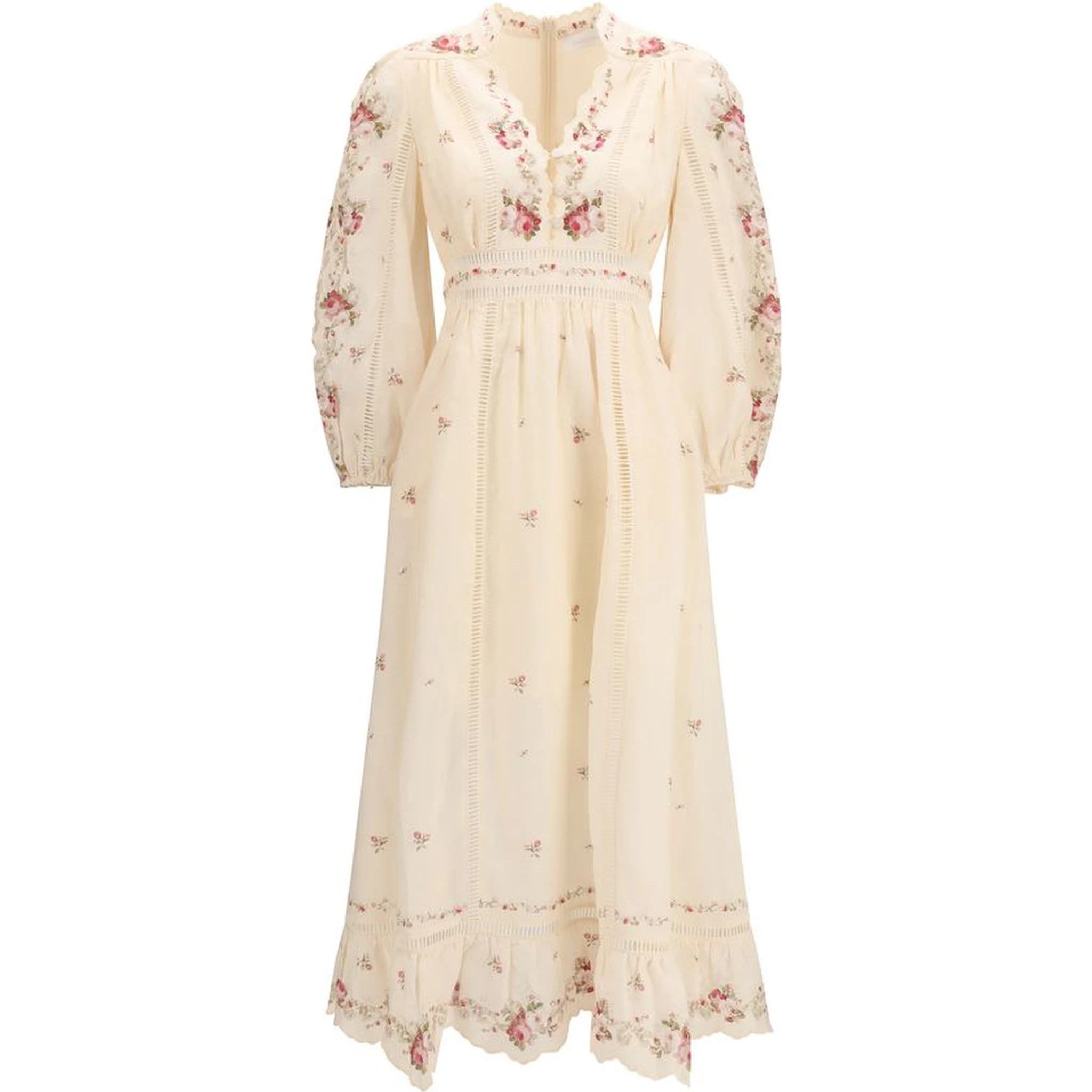 Beige Linen Casual Dress