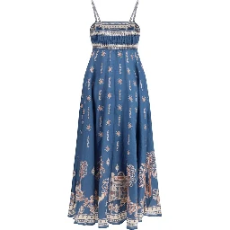 Blue Linen Casual Dress