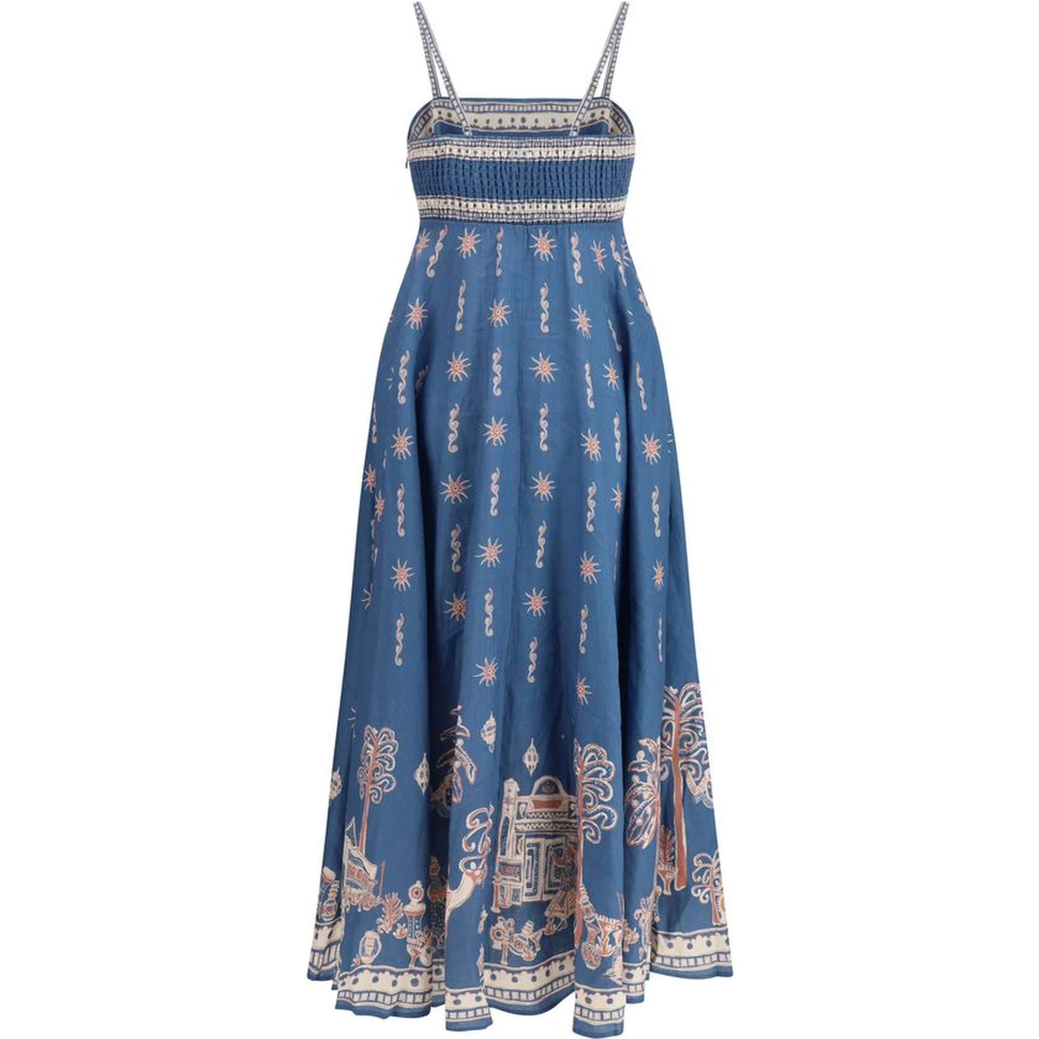 Blue Linen Casual Dress