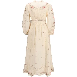 Beige Linen Casual Dress