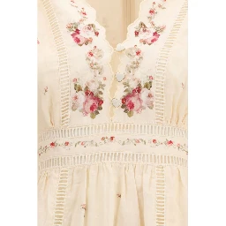 Beige Linen Casual Dress
