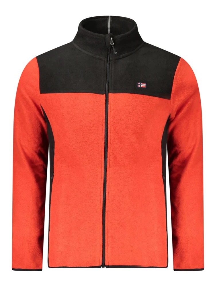 Red Polyester Men Sweater