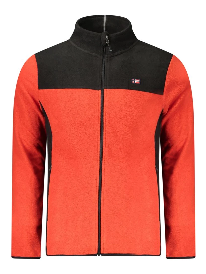 Red Polyester Men Sweater