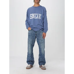 Blue Cotton Flared Jeans