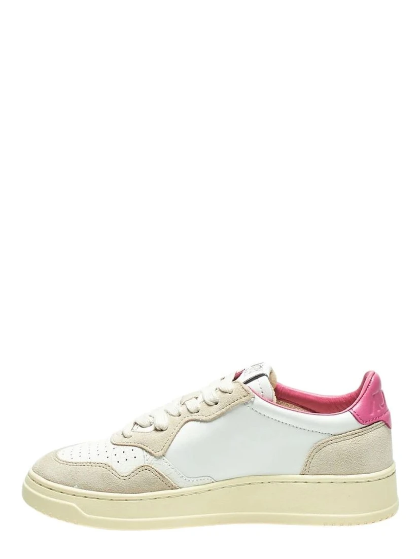 White Leather Low Top Sneakers