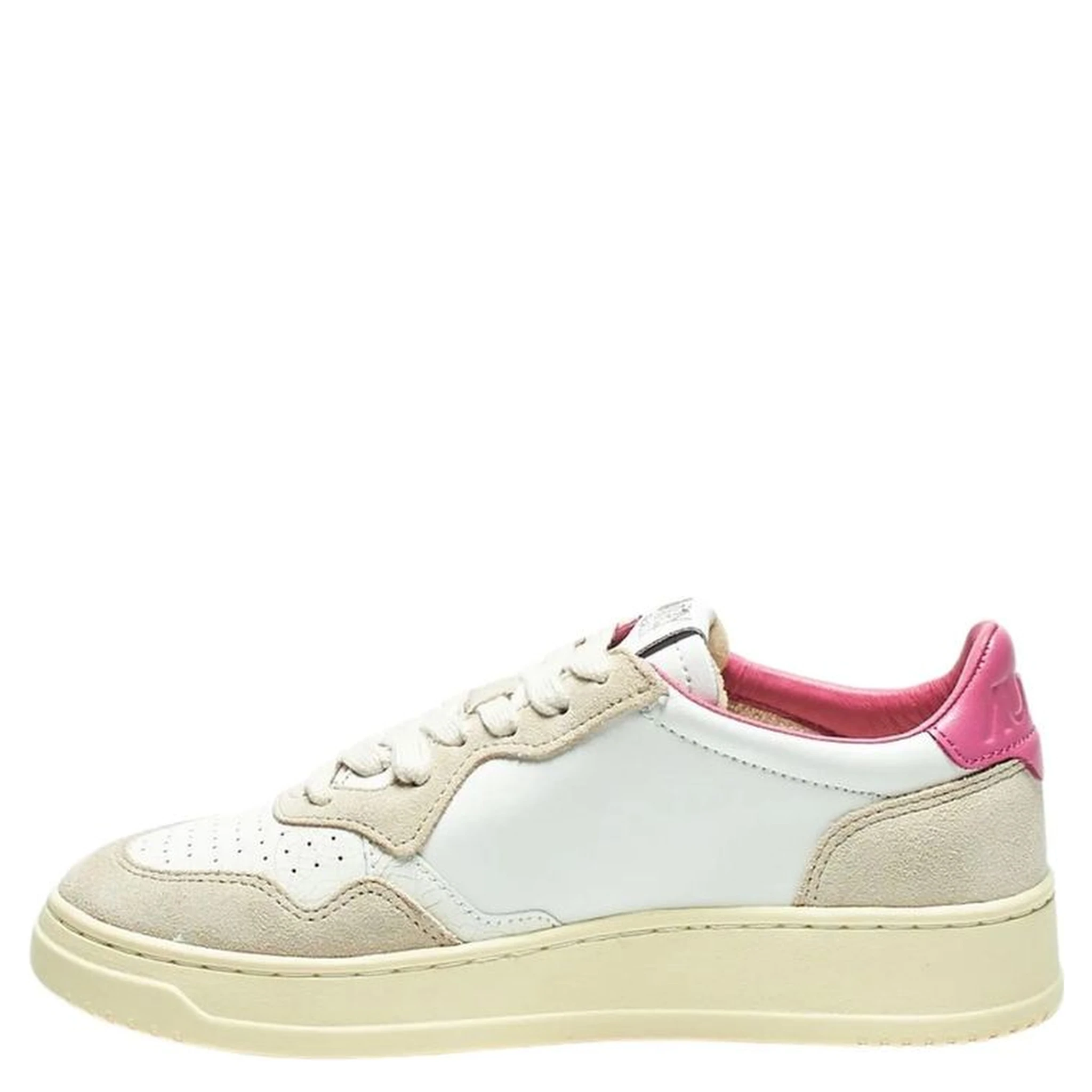 White Leather Low Top Sneakers