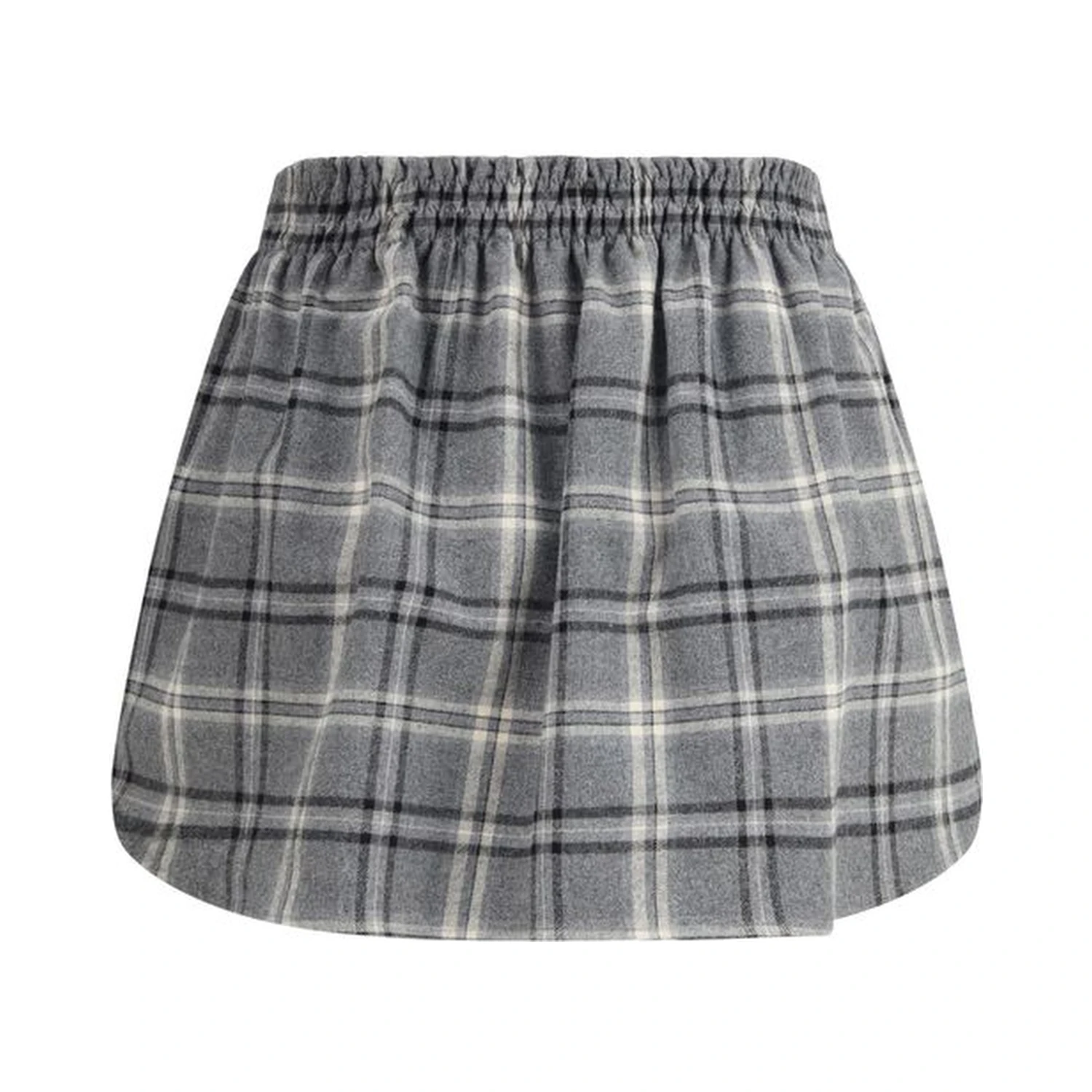 Gray Cotton Mini Skirt