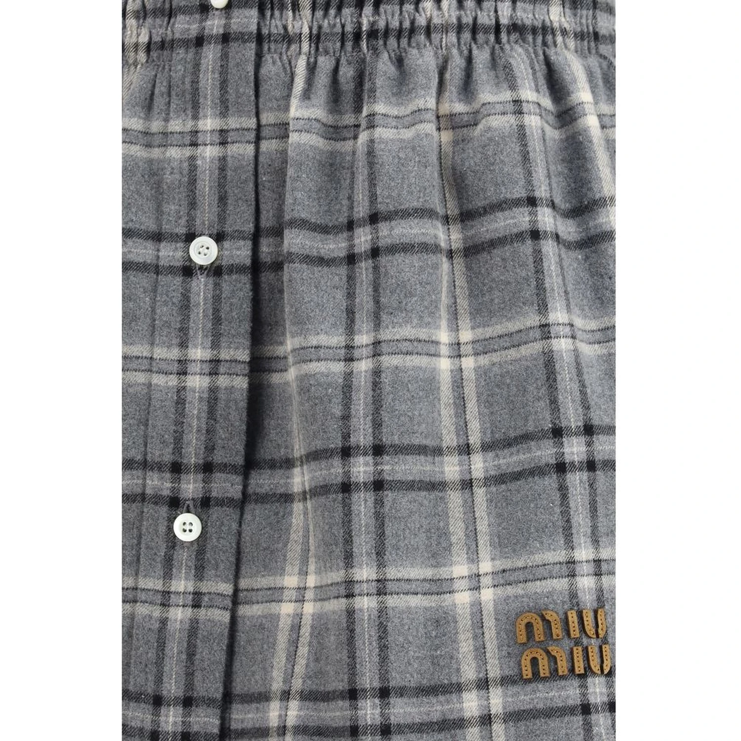 Gray Cotton Mini Skirt